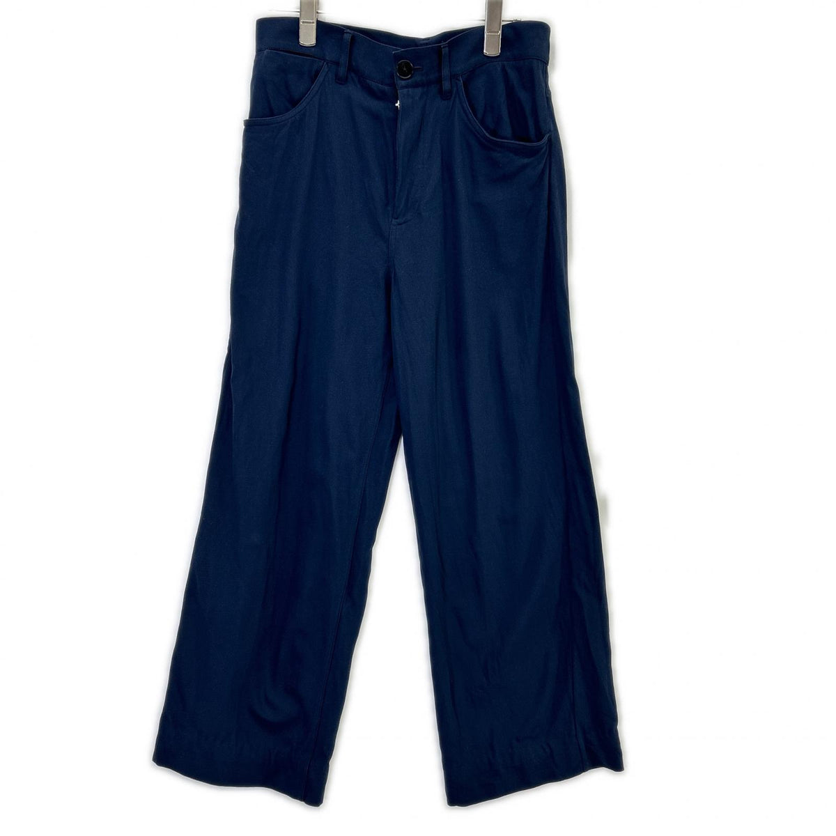 JILSANDER ジルサンダー JSPQ301005WQ25150001 ネイビー コットンシルク センタープレスストレートスラックスパンツ ボトムス