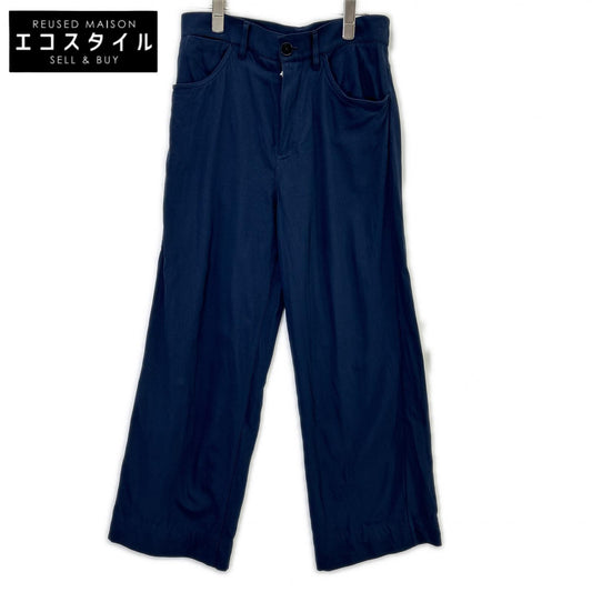 JILSANDER ジルサンダー JSPQ301005WQ25150001 ネイビー コットンシルク センタープレスストレートスラックスパンツ ボトムス
