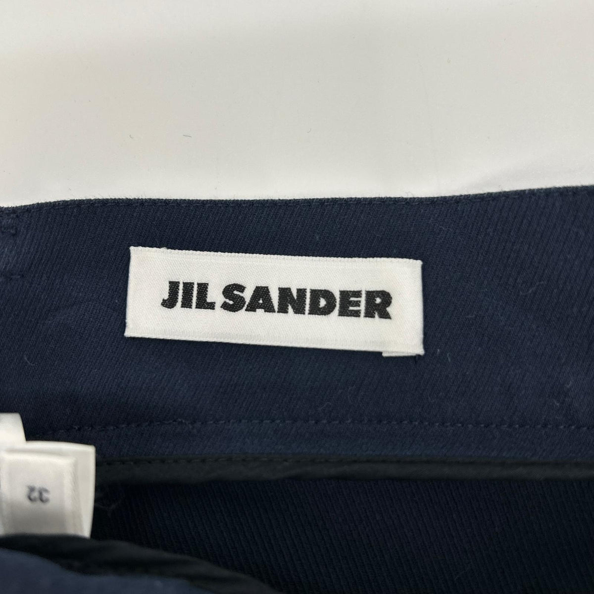JILSANDER ジルサンダー JSPQ301005WQ25150001 ネイビー コットンシルク センタープレスストレートスラックスパンツ ボトムス