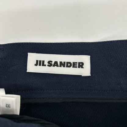JILSANDER ジルサンダー JSPQ301005WQ25150001 ネイビー コットンシルク センタープレスストレートスラックスパンツ ボトムス