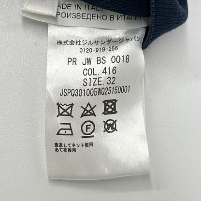 JILSANDER ジルサンダー JSPQ301005WQ25150001 ネイビー コットンシルク センタープレスストレートスラックスパンツ ボトムス