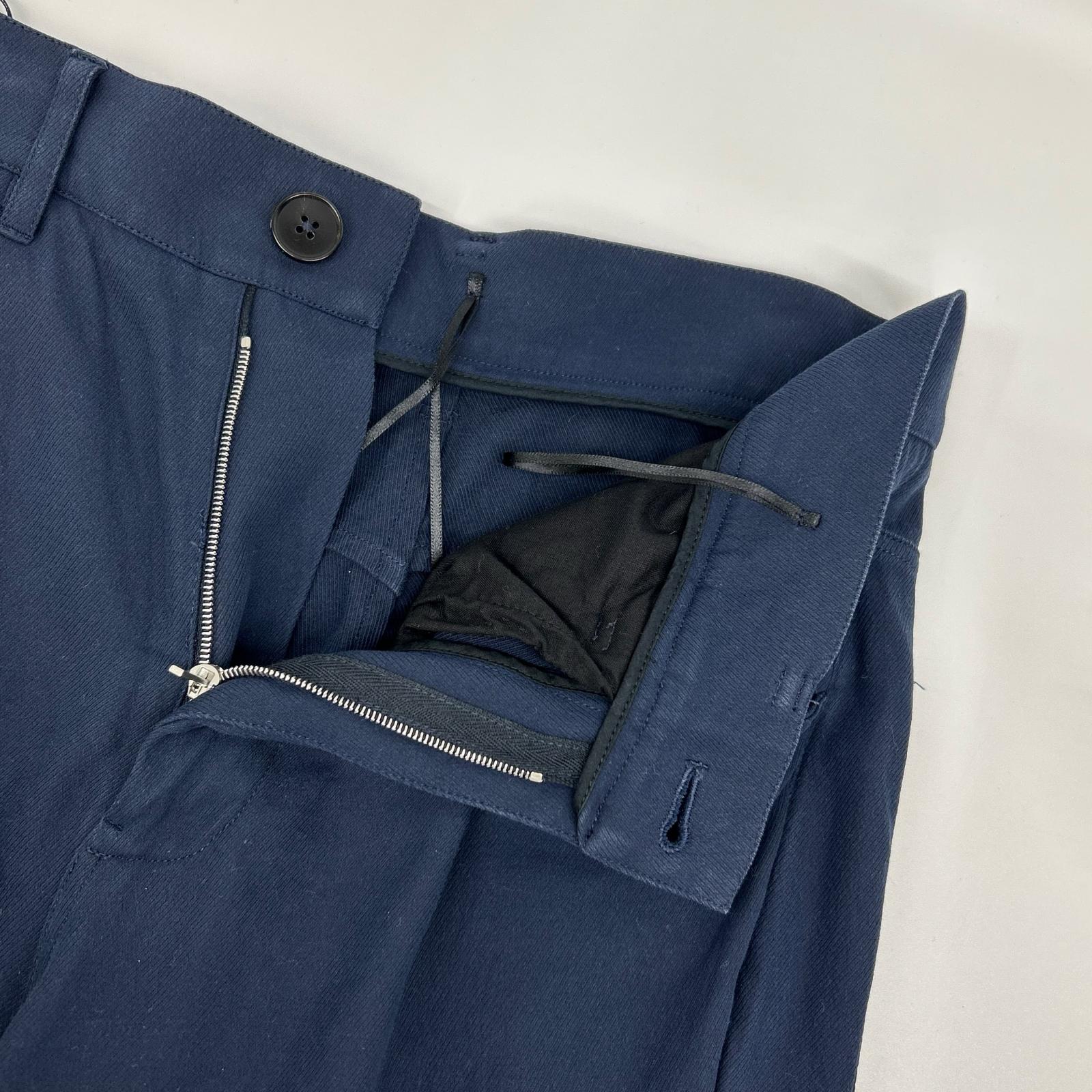 JILSANDER ジルサンダー JSPQ301005WQ25150001 ネイビー コットンシルク センタープレスストレートスラックスパンツ ボトムス