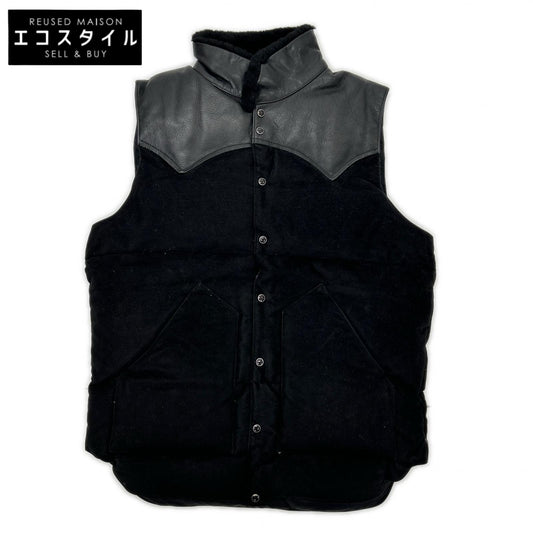 Rocky Mountain Featherbed ロッキーマウンテンフェザーベッド 【BEAUTY&YOUTH別注】ブラック カウレザー×シープスキンスエード ダウンベスト ベスト
