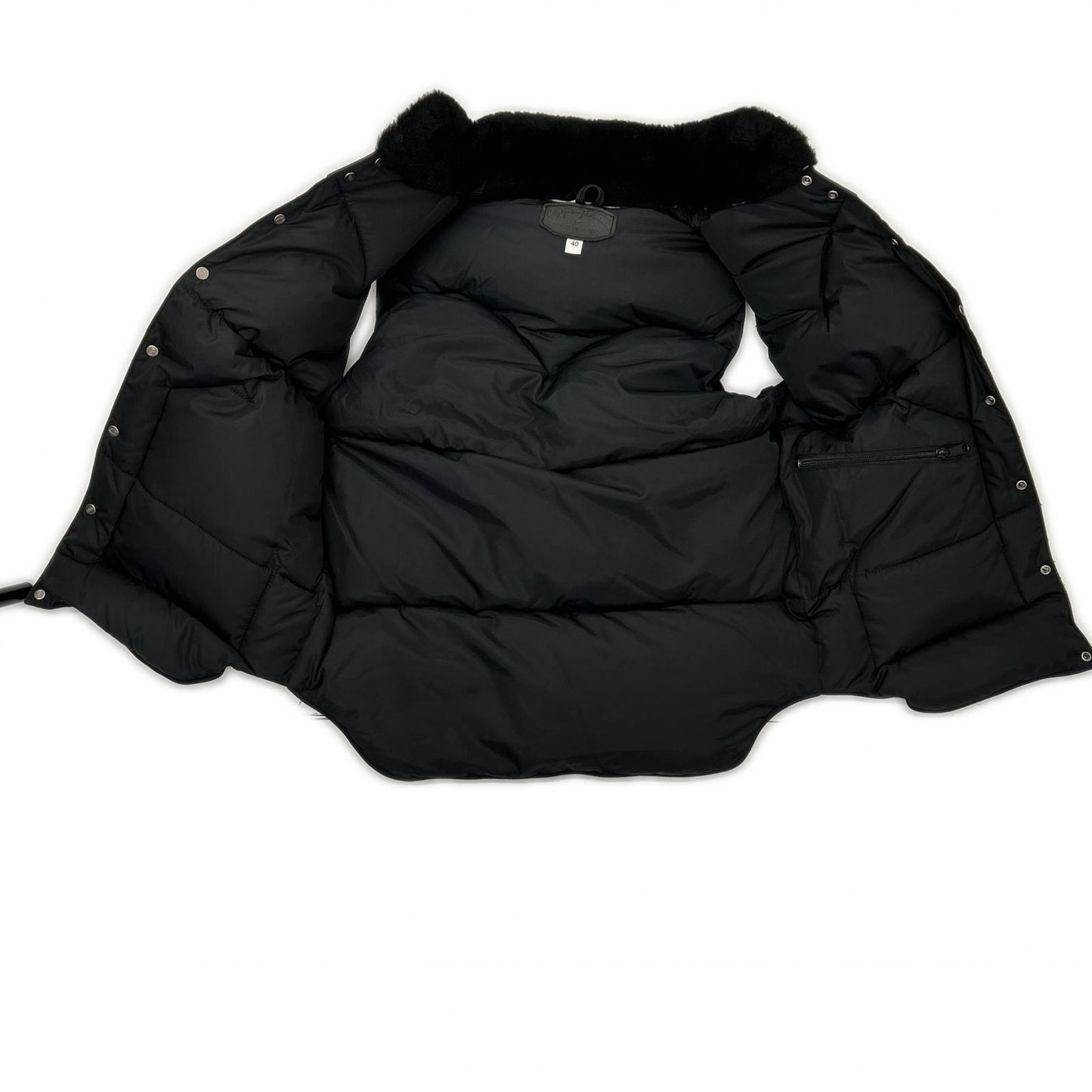 Rocky Mountain Featherbed ロッキーマウンテンフェザーベッド 【BEAUTY&YOUTH別注】ブラック カウレザー×シープスキンスエード ダウンベスト ベスト
