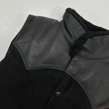 Rocky Mountain Featherbed ロッキーマウンテンフェザーベッド 【BEAUTY&YOUTH別注】ブラック カウレザー×シープスキンスエード ダウンベスト ベスト