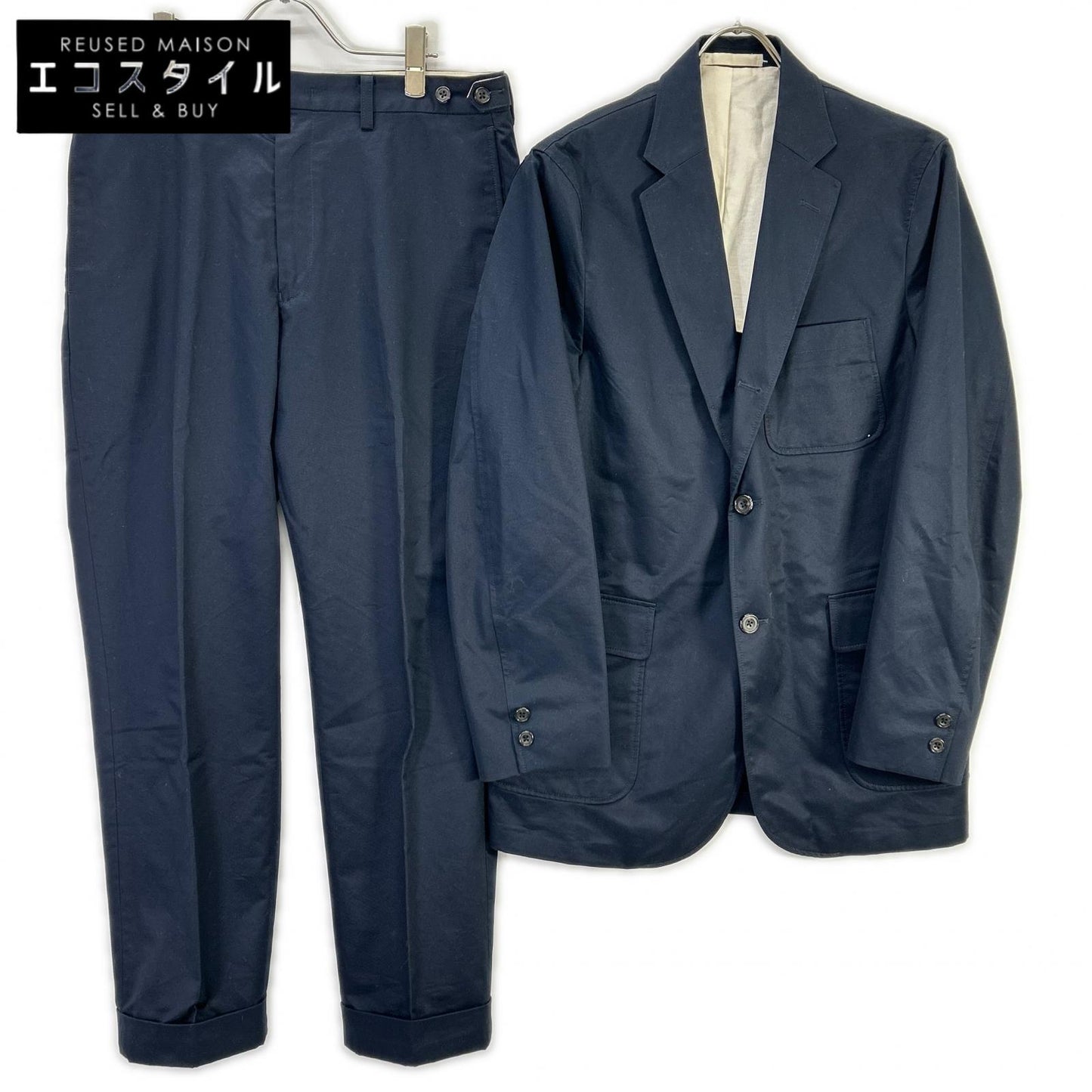 BEAMS+ ビームスプラス 23SS ネイビー 80/3 Twill 3B ジャケット/パンツ セットアップ スーツ セットアップ