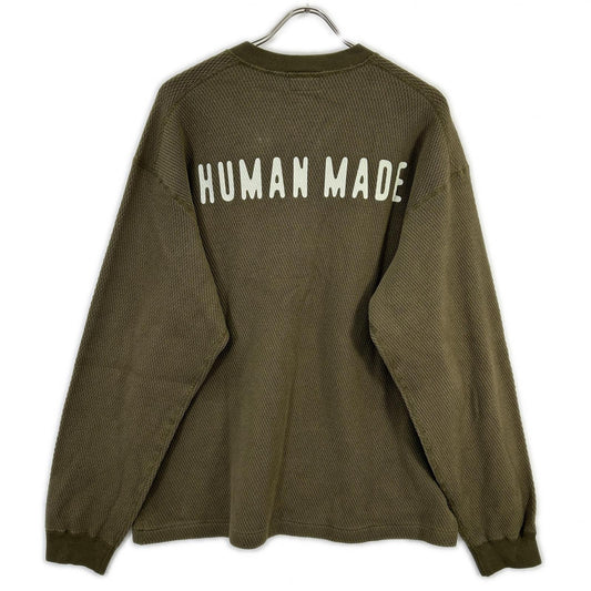 HUMAN MADE ヒューマンメイド HM31CS020 カーキ HENLEY NECK SHIRT ヘンリーネックシャツ トップス