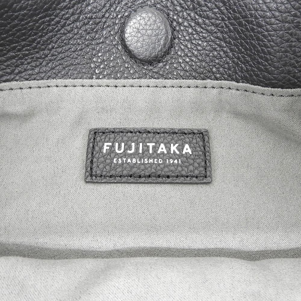 FUJITAKA フジタカ サブバッグ A4 ショルダーバッグ トートバッグ レディース レザー ブラック×グレー ショルダーバッグ