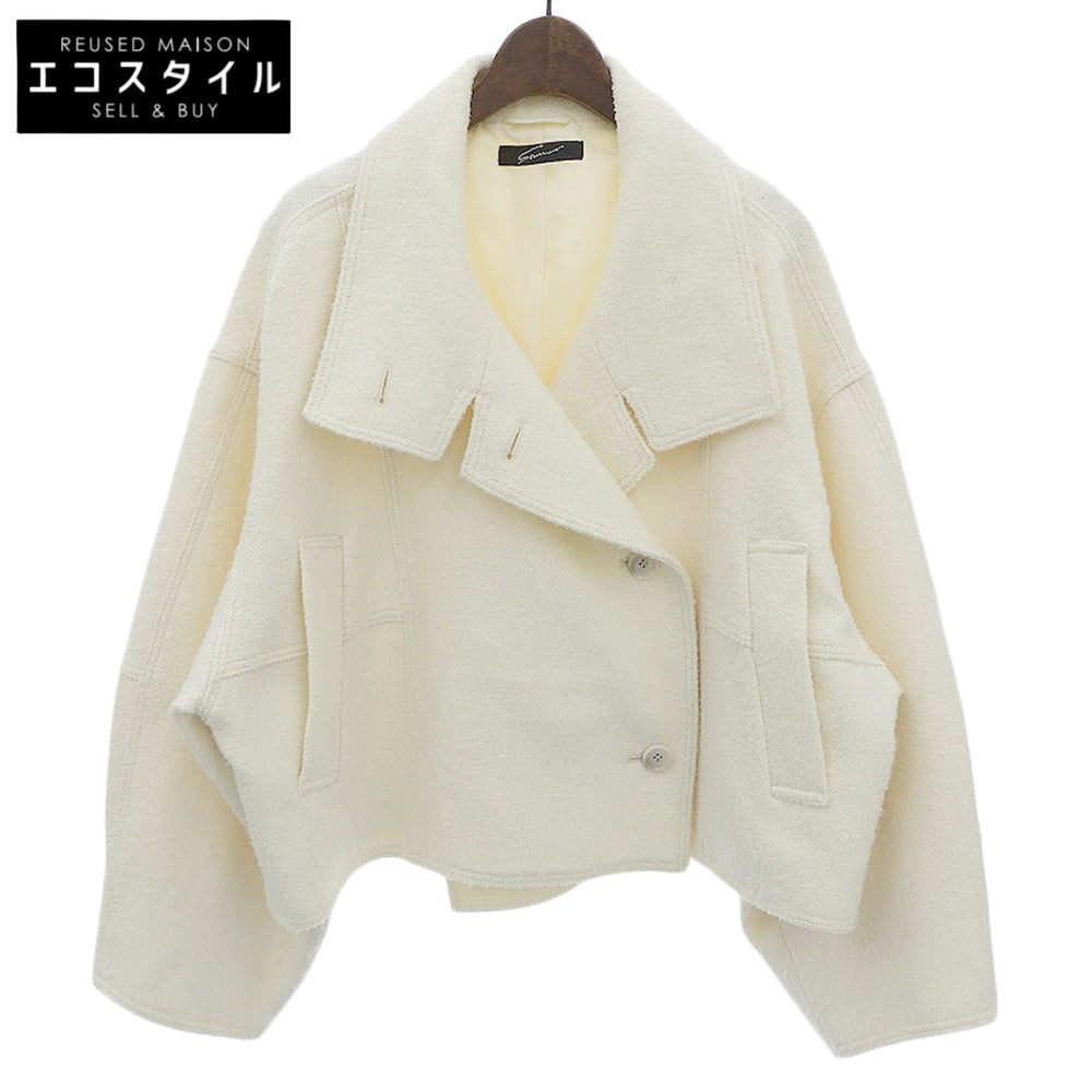 STUNNING LURE スタニングルアー 美品 ダブルブレスト ツイード ショート ジャケット ウール混 レディース ライトベージュ 0 114290072400 ジャケット