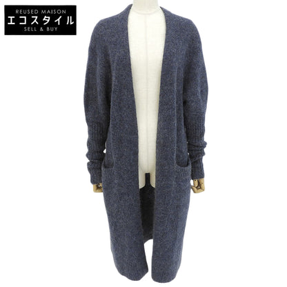 ACNE STUDIOS Buttonless long knit cardigan, mohair blend, women's, navy, XXS, 19MC53, top