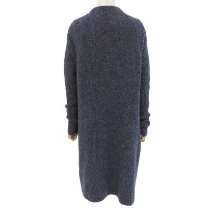 ACNE STUDIOS Buttonless long knit cardigan, mohair blend, women's, navy, XXS, 19MC53, top