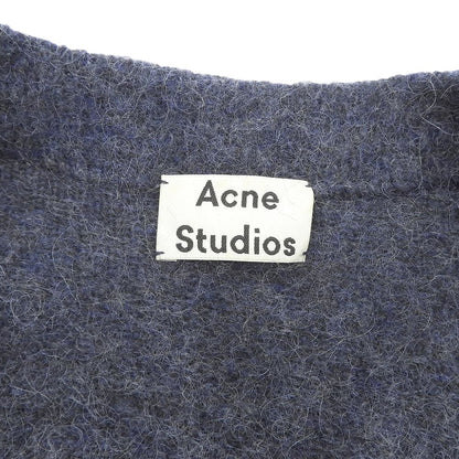 ACNE STUDIOS Buttonless long knit cardigan, mohair blend, women's, navy, XXS, 19MC53, top