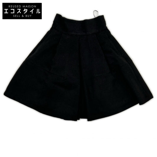 SEVEN TEN by MIHO KAWAHITO セブンテン バイミホカワヒト 23AW 7A403 ブラック レーヨン混 ハイウエストフレアキュロット ボトムス