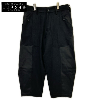 S'YTE サイト 22AW UV-P04-820 ブラック FLANNEL WAIST ADJUSTABLE VERTICAL JOINT PANTS ボトムス