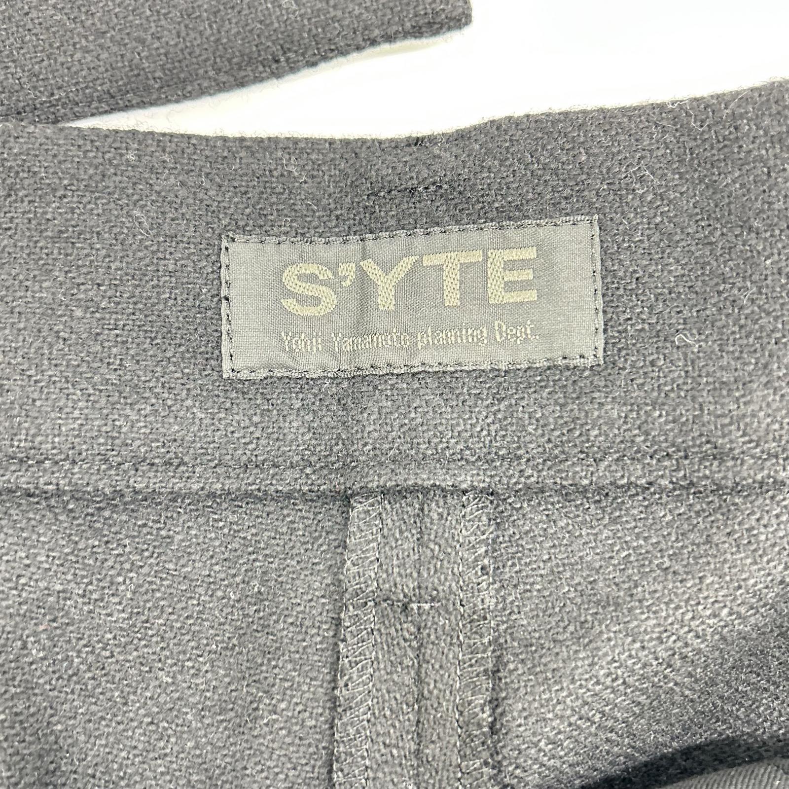 S'YTE サイト 22AW UV-P04-820 ブラック FLANNEL WAIST ADJUSTABLE VERTICAL JOINT PANTS ボトムス