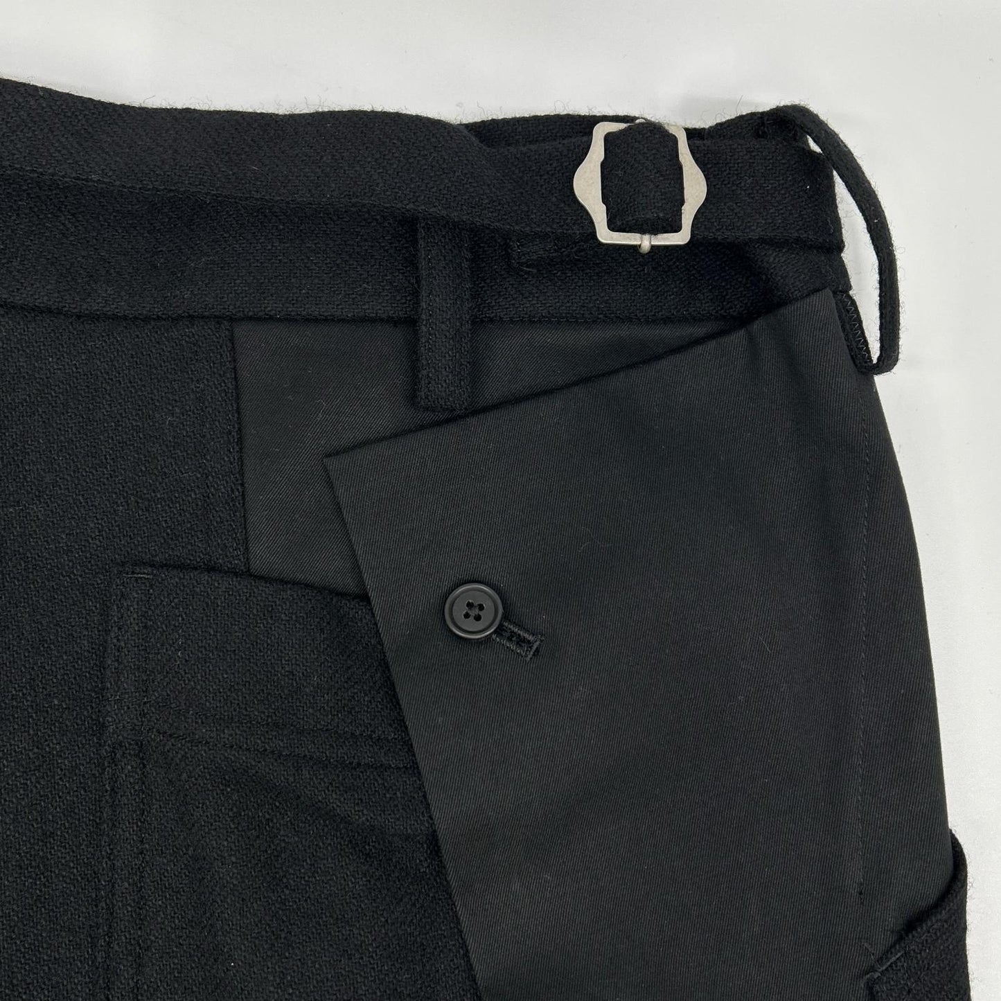 S'YTE サイト 22AW UV-P04-820 ブラック FLANNEL WAIST ADJUSTABLE VERTICAL JOINT PANTS ボトムス