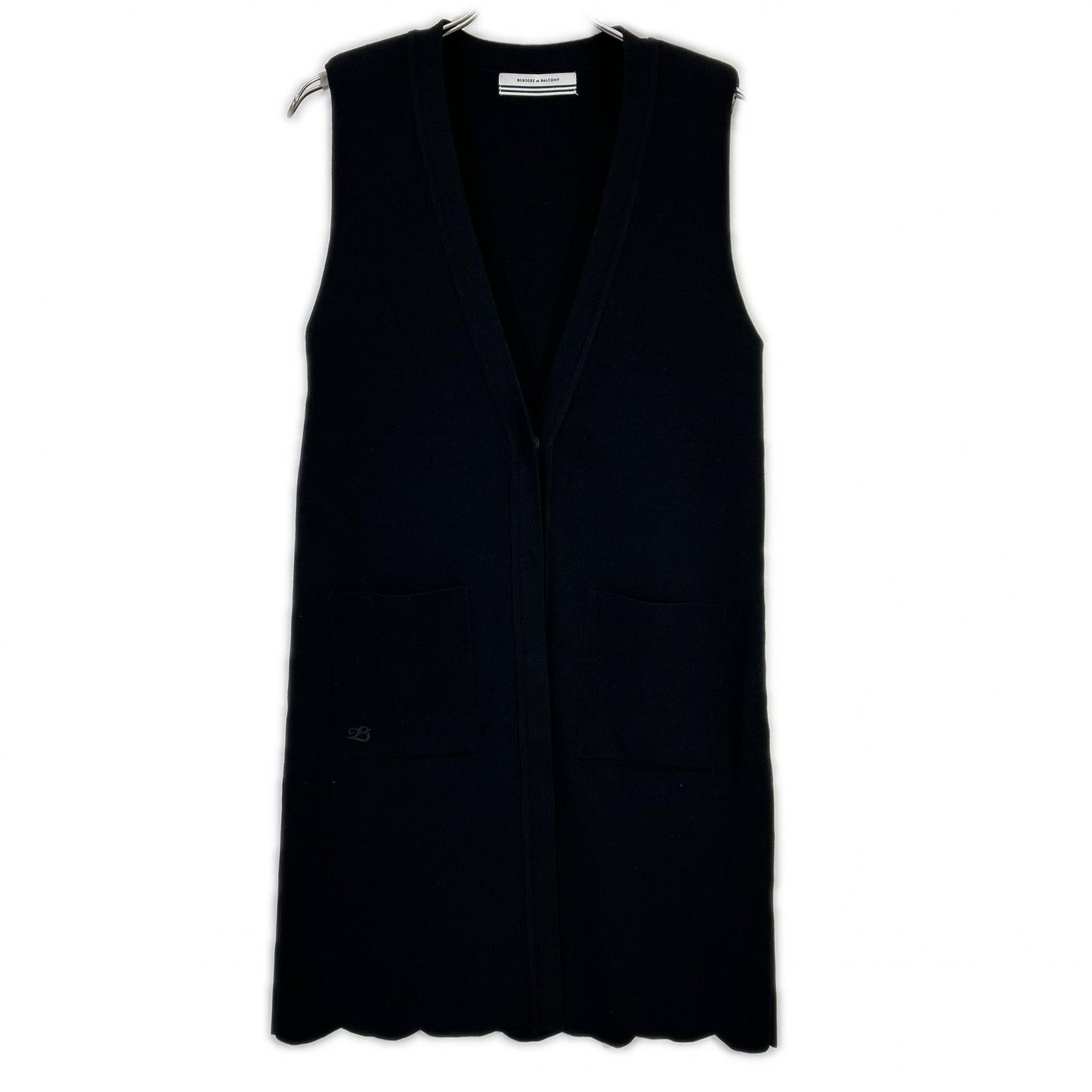 BORDERS at BALCONY ボーダーズアットバルコニー BD2411-1G-30 ブラック レーヨン混 SCALLOP GILET/スカラップジレ ベスト
