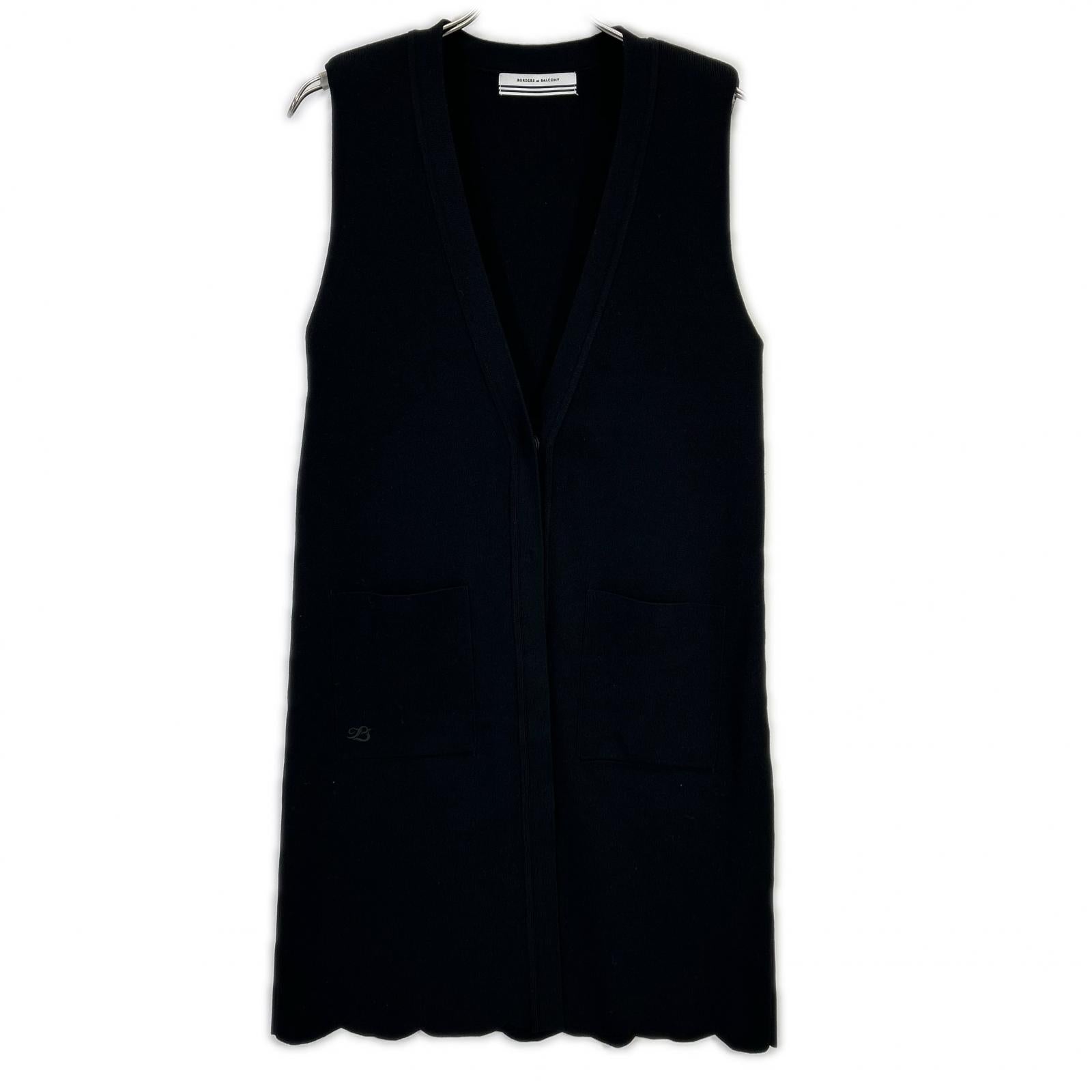 BORDERS at BALCONY ボーダーズアットバルコニー BD2411-1G-30 ブラック レーヨン混 SCALLOP GILET/スカラップジレ ベスト