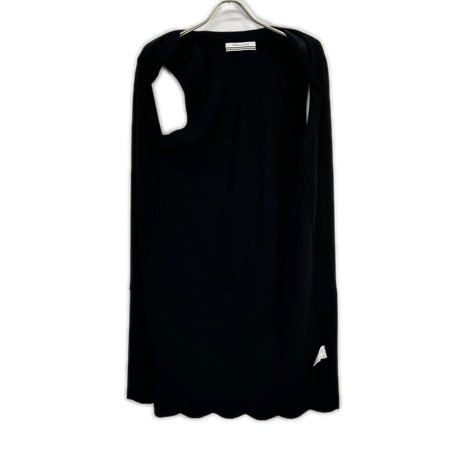 BORDERS at BALCONY ボーダーズアットバルコニー BD2411-1G-30 ブラック レーヨン混 SCALLOP GILET/スカラップジレ ベスト