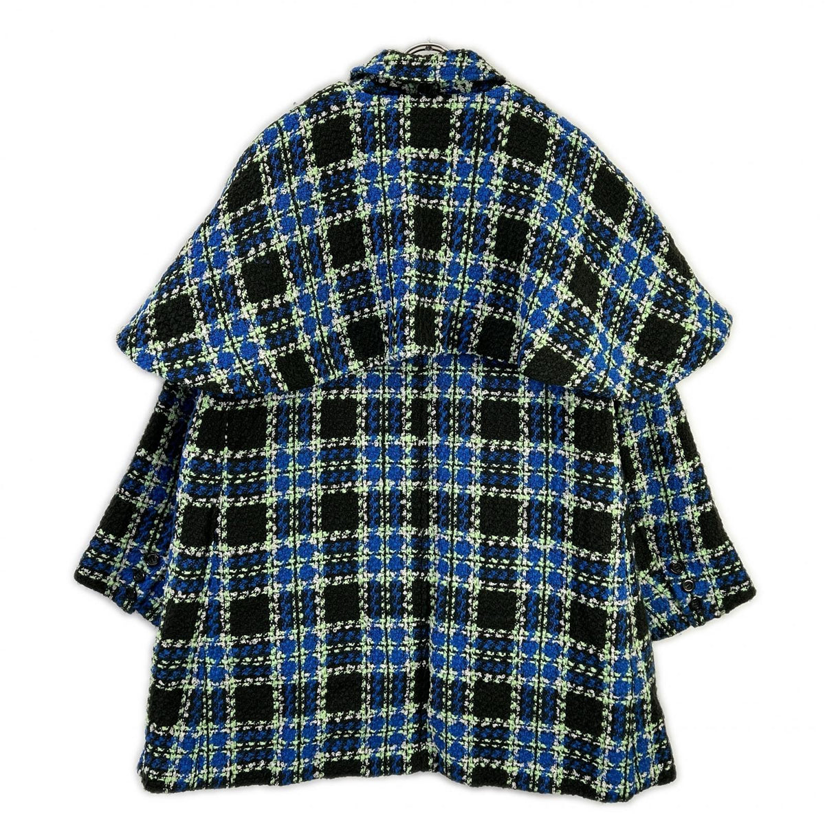 MAISON SPECIAL メゾンスペシャル 25AW 21252165304 ブルー ウール混 Color Check 2Way Cape Coat コート
