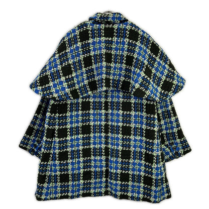 MAISON SPECIAL メゾンスペシャル 25AW 21252165304 ブルー ウール混 Color Check 2Way Cape Coat コート