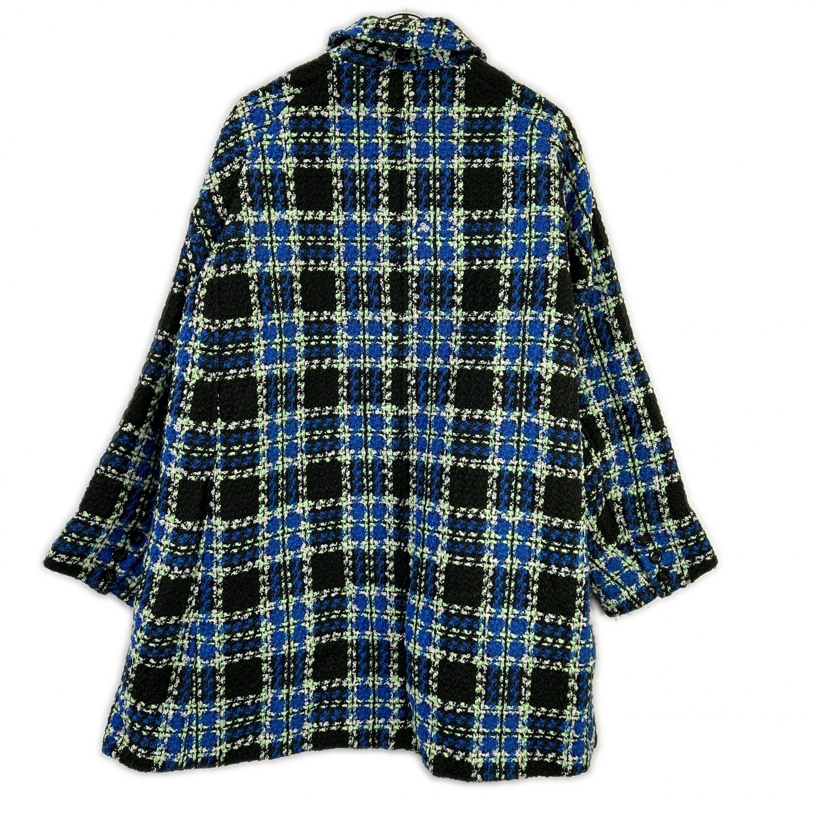MAISON SPECIAL メゾンスペシャル 25AW 21252165304 ブルー ウール混 Color Check 2Way Cape Coat コート