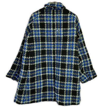 MAISON SPECIAL メゾンスペシャル 25AW 21252165304 ブルー ウール混 Color Check 2Way Cape Coat コート