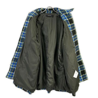 MAISON SPECIAL メゾンスペシャル 25AW 21252165304 ブルー ウール混 Color Check 2Way Cape Coat コート
