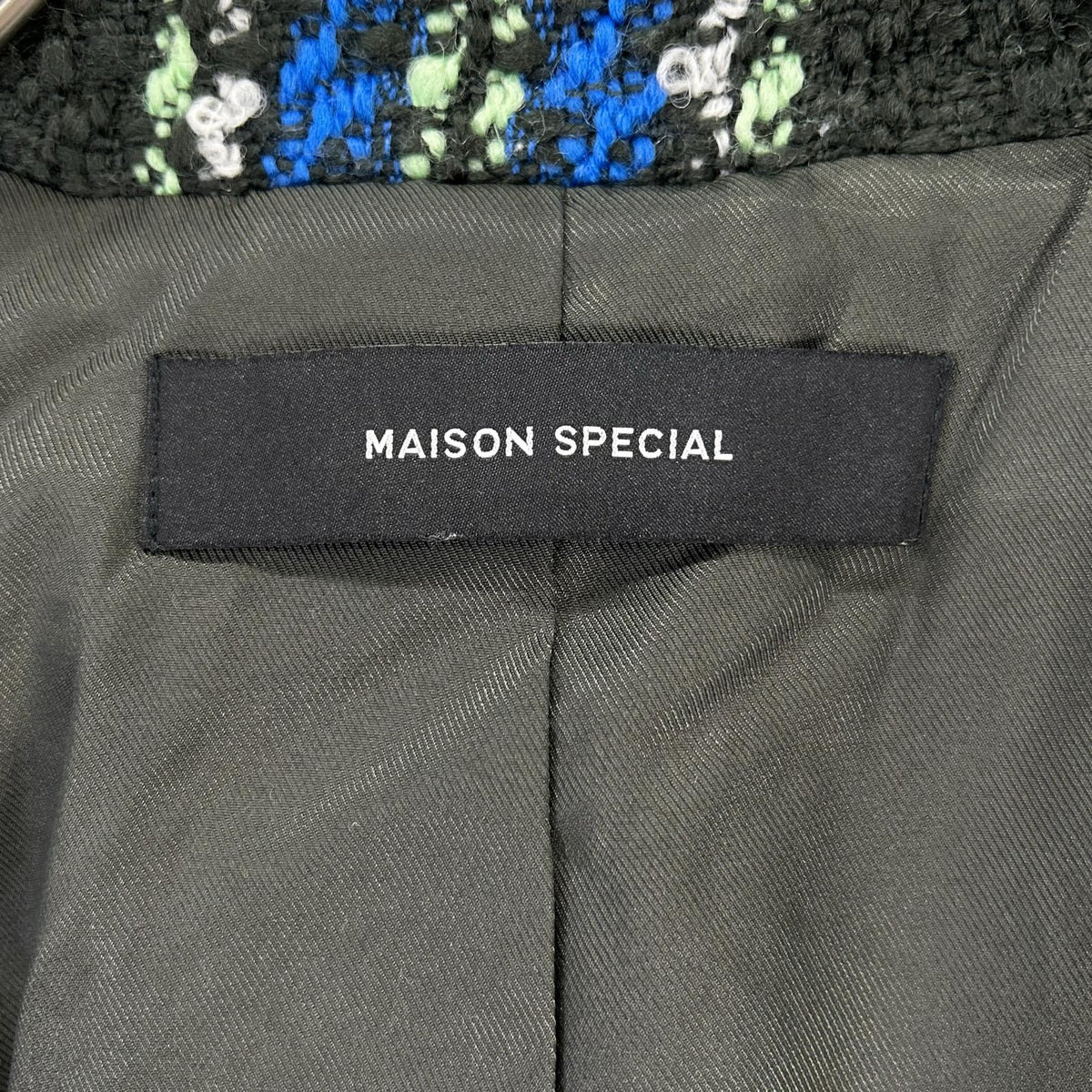 MAISON SPECIAL メゾンスペシャル 25AW 21252165304 ブルー ウール混 Color Check 2Way Cape Coat コート