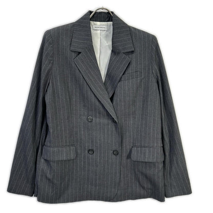 MAISON SPECIAL メゾンスペシャル 24SS 21241115303 グレー レーヨン混 ストライプ Side Zip Double Breasted Jacket ジャケット