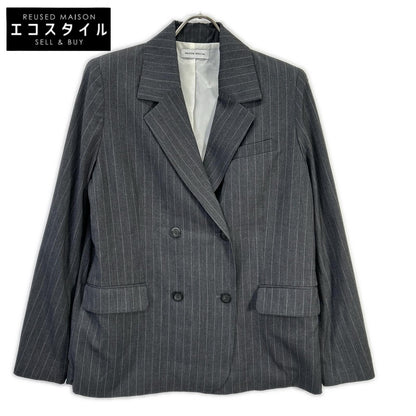 MAISON SPECIAL メゾンスペシャル 24SS 21241115303 グレー レーヨン混 ストライプ Side Zip Double Breasted Jacket ジャケット