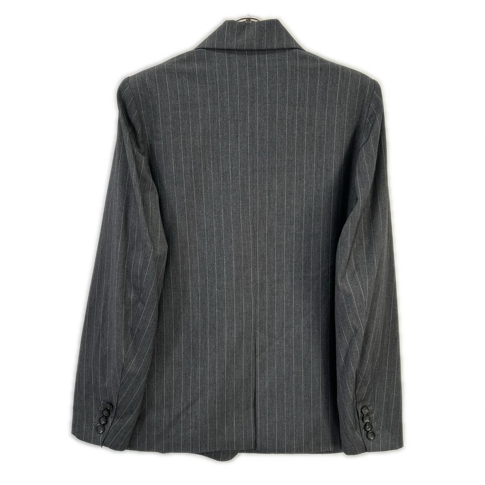 MAISON SPECIAL メゾンスペシャル 24SS 21241115303 グレー レーヨン混 ストライプ Side Zip Double Breasted Jacket ジャケット