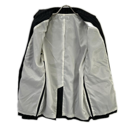 MAISON SPECIAL メゾンスペシャル 24SS 21241115303 グレー レーヨン混 ストライプ Side Zip Double Breasted Jacket ジャケット