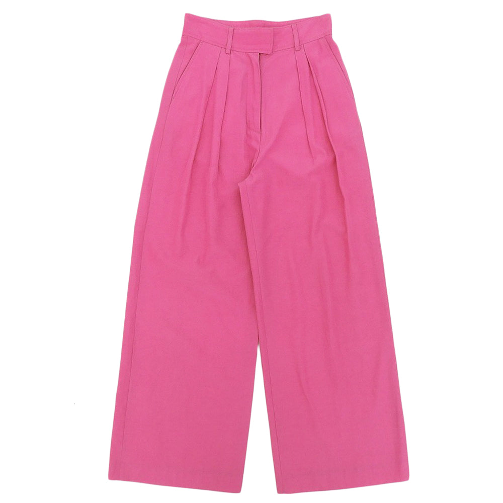 MAISON SPECIAL メゾンスペシャル 美品 コットン シルキータフタ タックワイドパンツ ボトムス レディース ピンク 36 21231465104 ボトムス