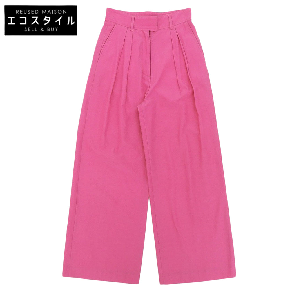MAISON SPECIAL メゾンスペシャル 美品 コットン シルキータフタ タックワイドパンツ ボトムス レディース ピンク 36 21231465104 ボトムス