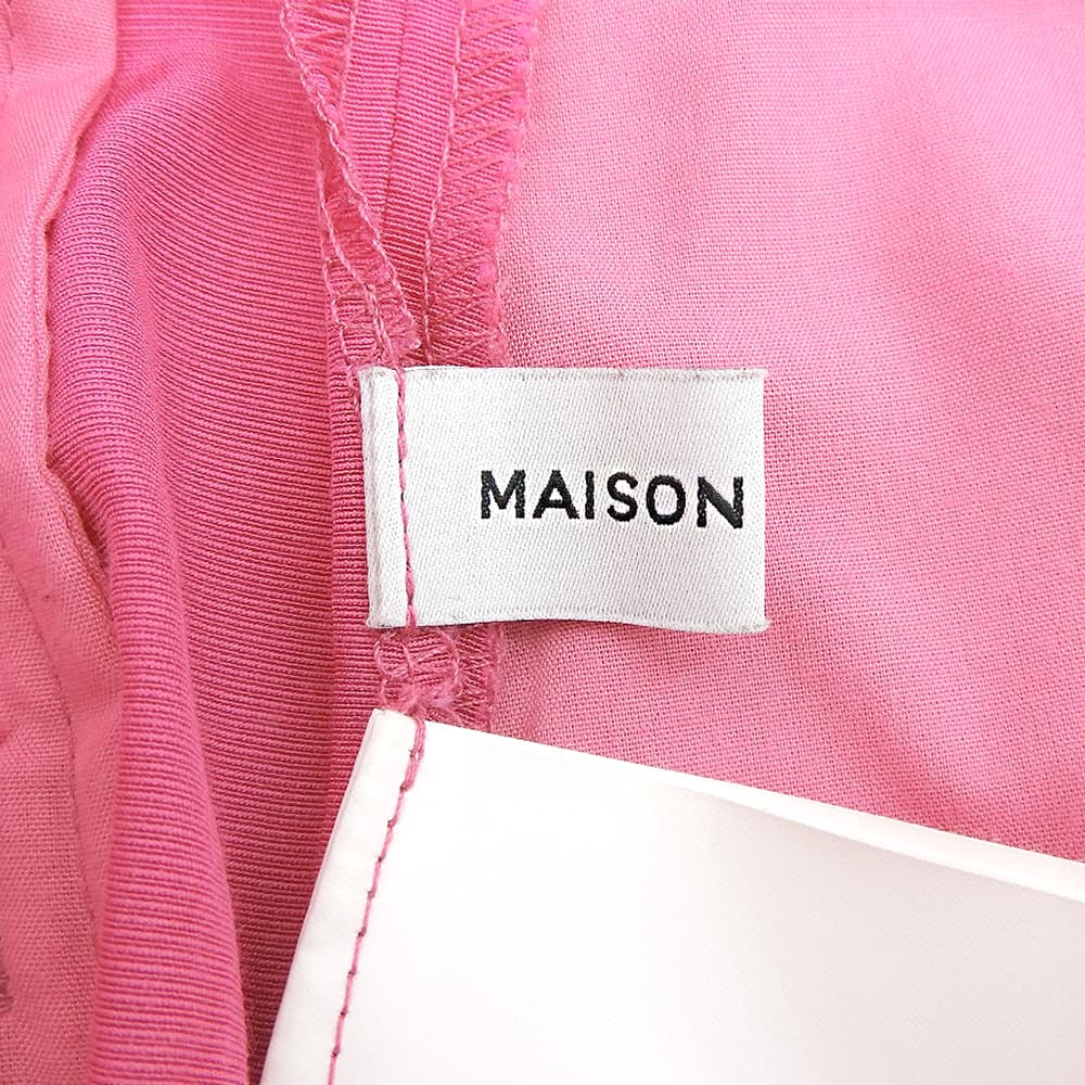 MAISON SPECIAL メゾンスペシャル 美品 コットン シルキータフタ タックワイドパンツ ボトムス レディース ピンク 36 21231465104 ボトムス