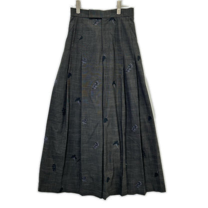 AMERI アメリ 25AW 0125208930570 グレー レーヨン混 CHECK FLOWER PLEATS PANTS ボトムス