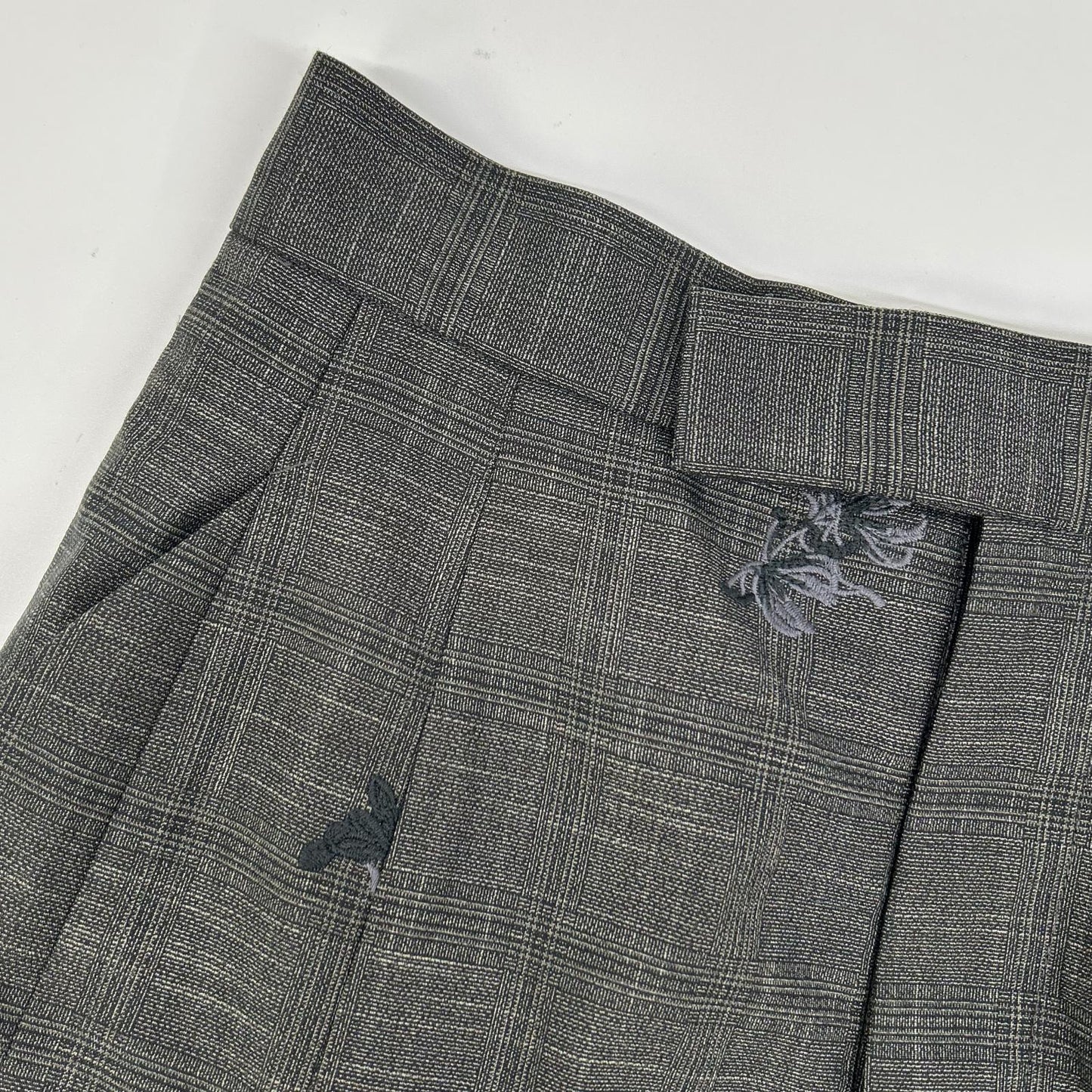 AMERI アメリ 25AW 0125208930570 グレー レーヨン混 CHECK FLOWER PLEATS PANTS ボトムス