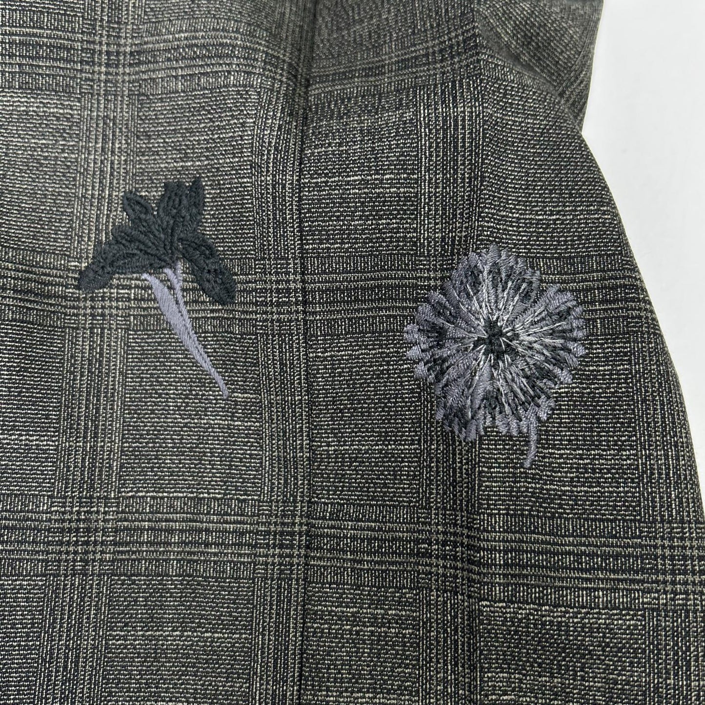 AMERI アメリ 25AW 0125208930570 グレー レーヨン混 CHECK FLOWER PLEATS PANTS ボトムス