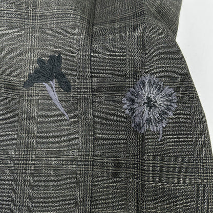 AMERI アメリ 25AW 0125208930570 グレー レーヨン混 CHECK FLOWER PLEATS PANTS ボトムス