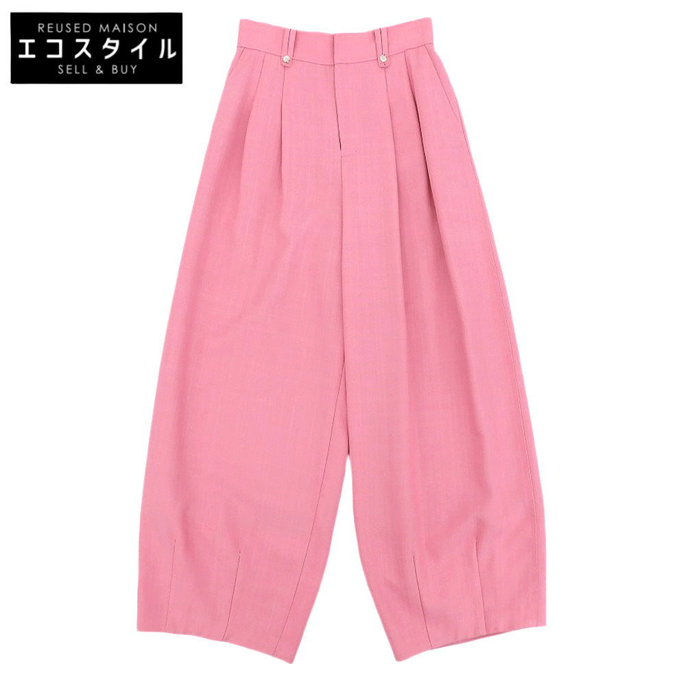Ameri Excellent-condition SLAB TWEED OVAL WIDE wide-leg pants, women's, pink, M, 02410820130, bottoms