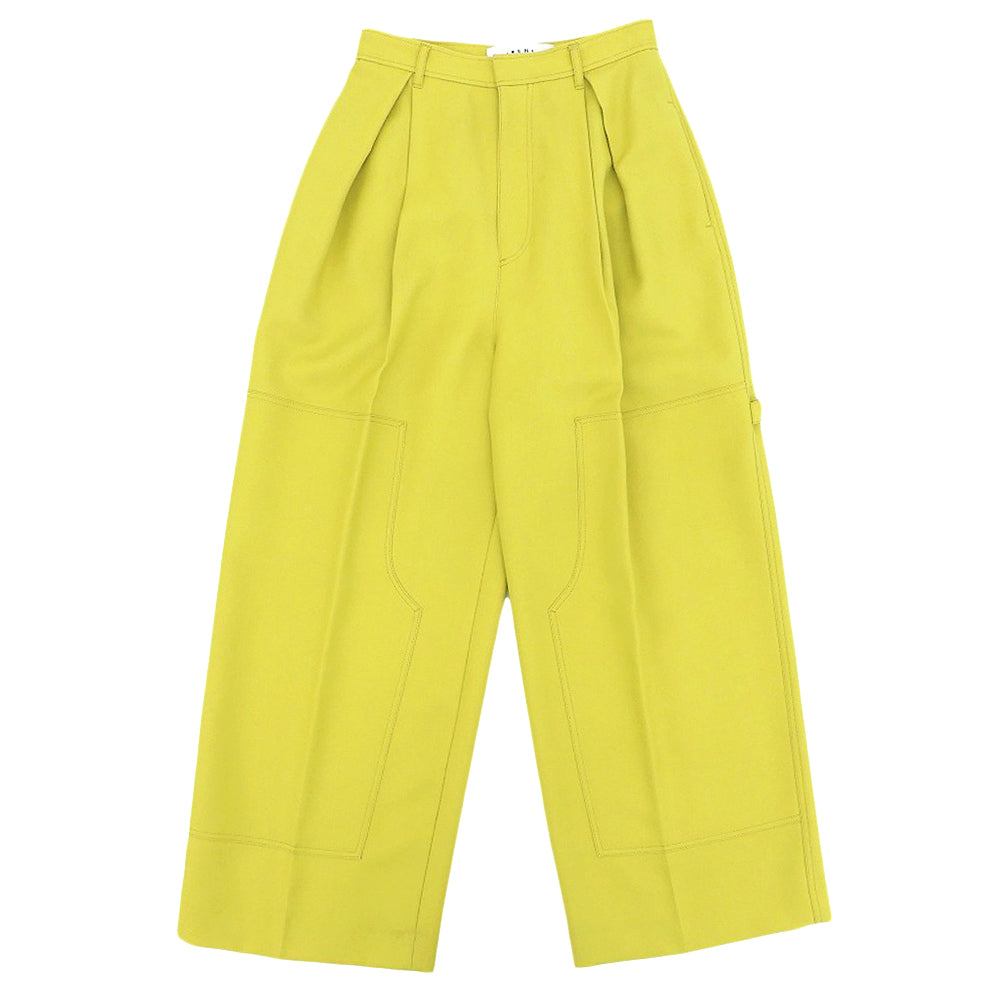 IRENE Double Knees Work Pants, wool, women's, mustard, 36, 25A88002, bottoms