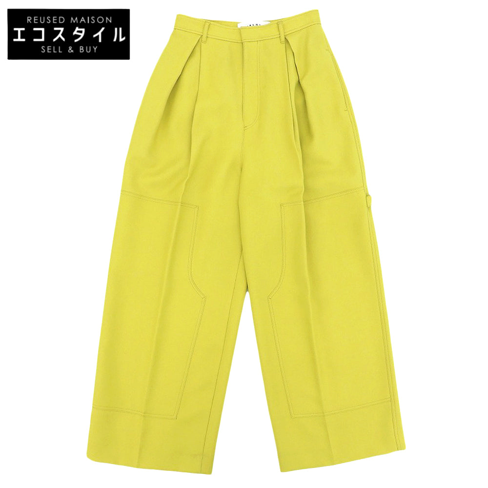IRENE Double Knees Work Pants, wool, women's, mustard, 36, 25A88002, bottoms