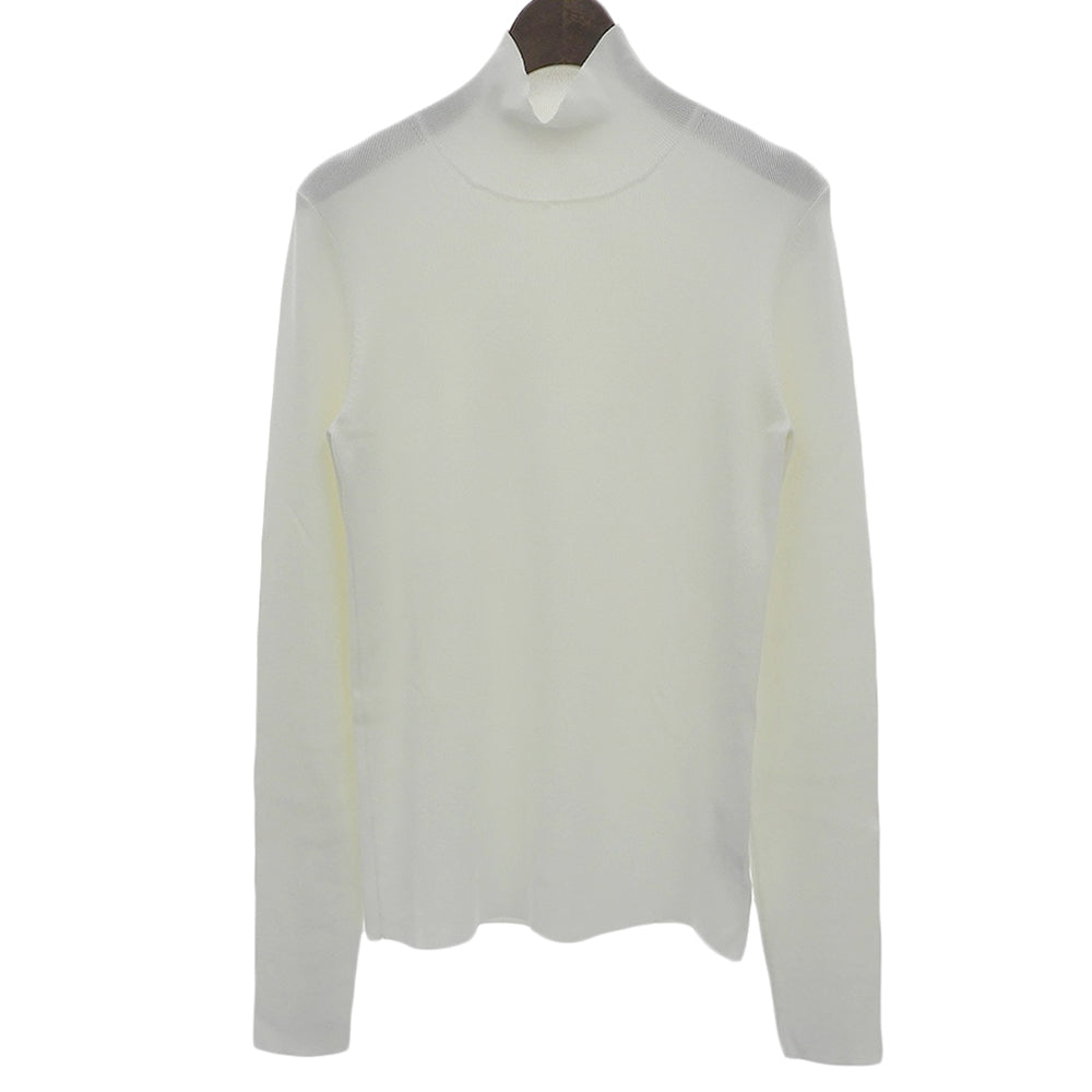 LE CIEL BLEU ルシェルブルー 美品 ハイネック ロングスリーブ ニットソー トップス レディース ホワイト 36 24SS 26S61105 トップス