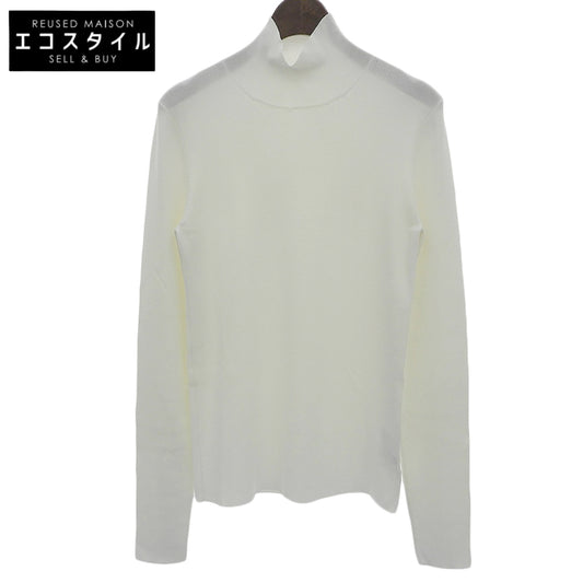 LE CIEL BLEU ルシェルブルー 美品 ハイネック ロングスリーブ ニットソー トップス レディース ホワイト 36 24SS 26S61105 トップス