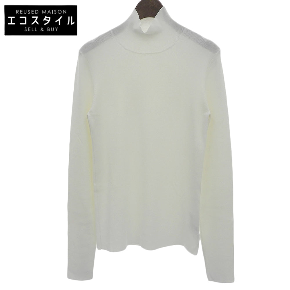 LE CIEL BLEU ルシェルブルー 美品 ハイネック ロングスリーブ ニットソー トップス レディース ホワイト 36 24SS 26S61105 トップス