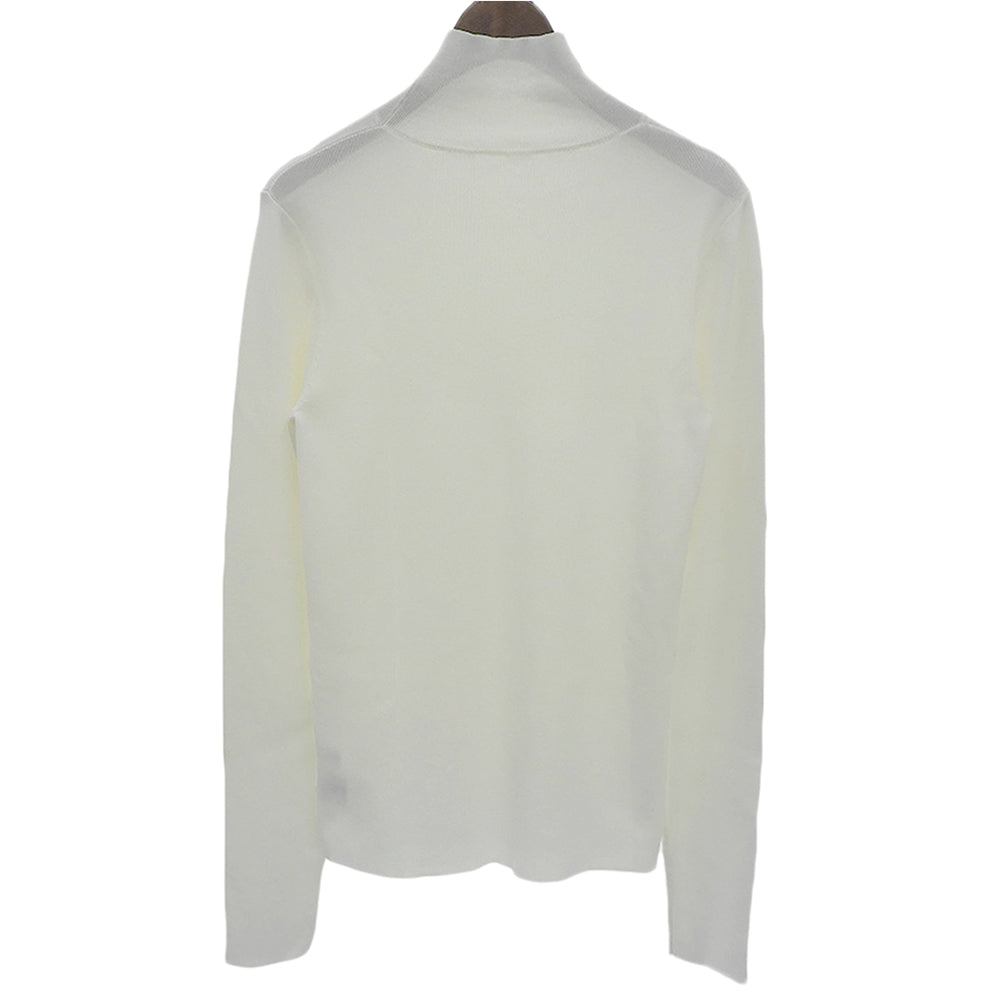 LE CIEL BLEU ルシェルブルー 美品 ハイネック ロングスリーブ ニットソー トップス レディース ホワイト 36 24SS 26S61105 トップス
