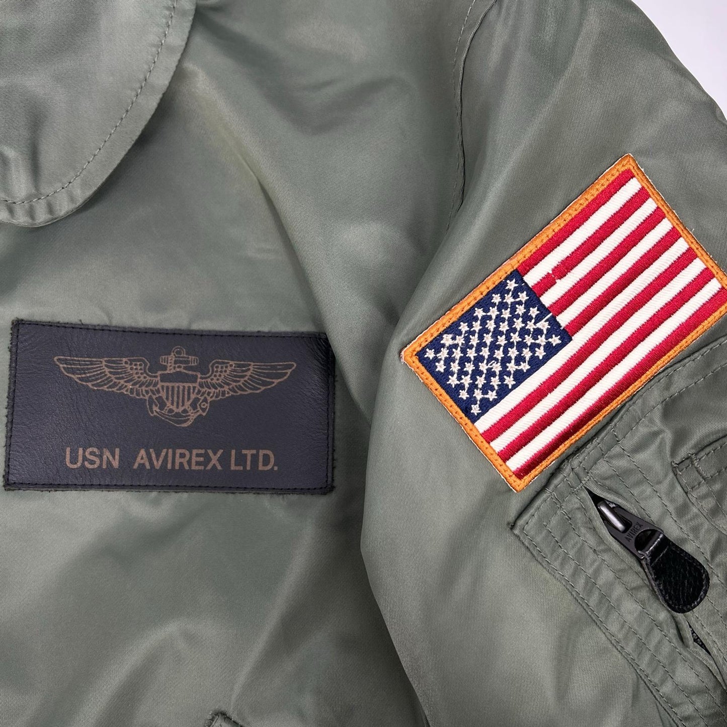 AVIREX アヴィレックス 783-0252039 セージグリーン TOPGUN CWU 36P VX-31 ナイロン ジップアップブルゾン ジャケット