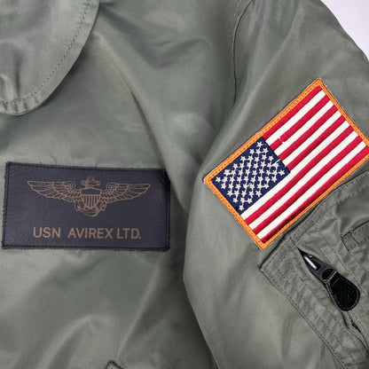 AVIREX アヴィレックス 783-0252039 セージグリーン TOPGUN CWU 36P VX-31 ナイロン ジップアップブルゾン ジャケット