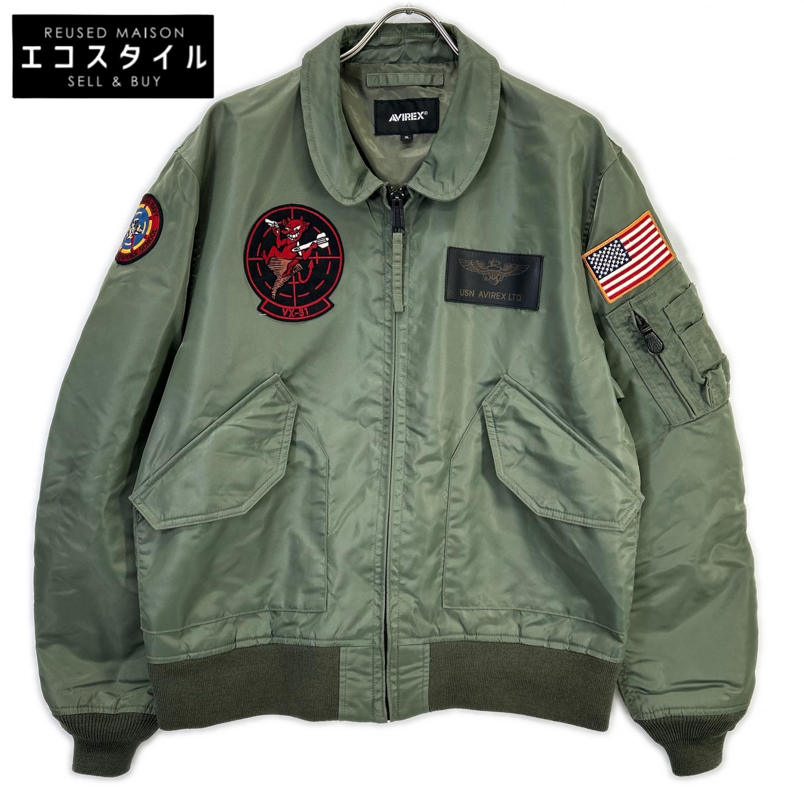 AVIREX アヴィレックス 783-0252039 セージグリーン TOPGUN CWU 36P VX-31 ナイロン ジップアップブルゾン ジャケット